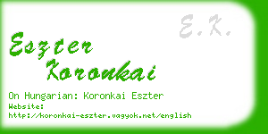 eszter koronkai business card